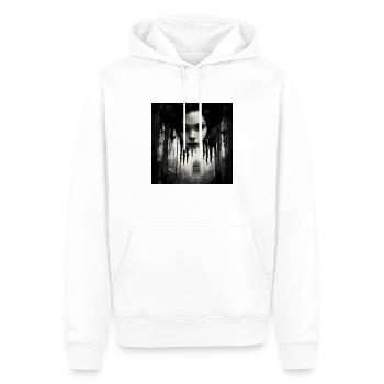 Le son de l’horreur du silence - Sweat à capuche Premium bio Homme - blanc - Devant - Nico (187cm)