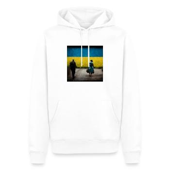 Ukrainischer Soldat, Der Nach Hause Kommt - Männer Premium Bio Hoodie - Weiß - Vorne - Nico (187cm)
