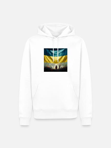 Sieg Der Ukraine - Männer Premium Bio Hoodie - Weiß