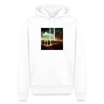 Der Krieg Ist Vorbei - Männer Premium Bio Hoodie - Weiß - Vorne - Nico (187cm)