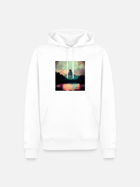 Fantasy Mysterium Landschaftsmalerei - Männer Premium Bio Hoodie - Weiß