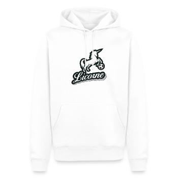 Einhorn Fußballverein - Männer Premium Bio Hoodie - Weiß - Vorne - Nico (187cm)