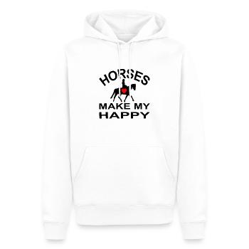 Horse - Men’s Premium Organic Hoodie - white - Front - Nico (187cm)