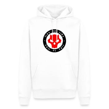 Biker Wolf - Männer Premium Bio Hoodie - Weiß - Vorne - Nico (187cm)