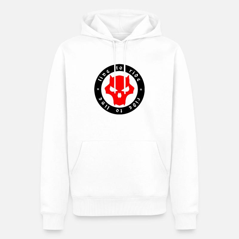 Motard Wolf - Sweat à capuche Premium bio Homme - blanc