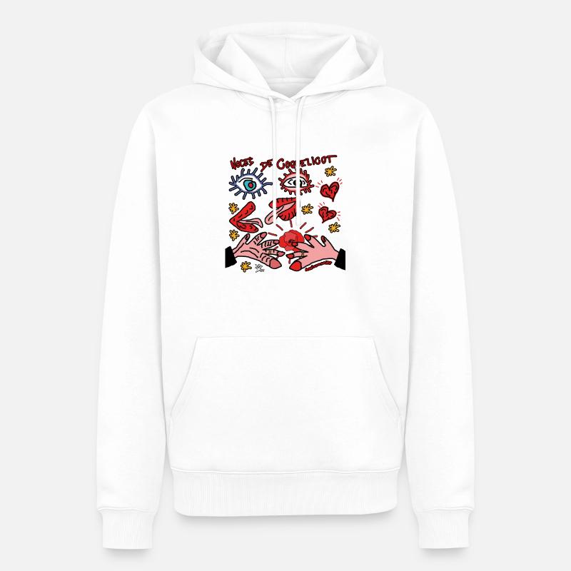 NocesCoquelicot8ans - Sweat à capuche Premium bio Homme - blanc
