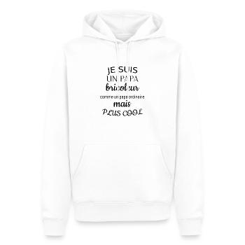 je suis un papa bricoleur - Sweat à capuche Premium bio Homme - blanc - Devant - Nico (187cm)