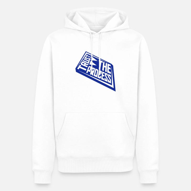 faire confiance au processus Devis - Sweat à capuche Premium bio Homme - blanc