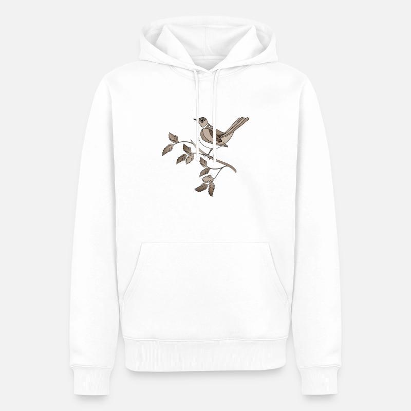 Oiseau - Sweat à capuche Premium bio Homme - blanc
