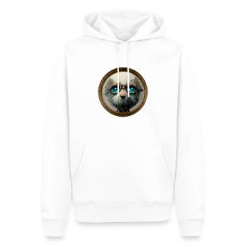 chien steampunk - Sweat à capuche Premium bio Homme - blanc - Devant - Nico (187cm)