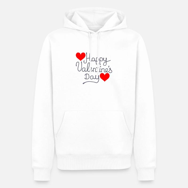 Joyeuse Saint-Valentin - Sweat à capuche Premium bio Homme - blanc