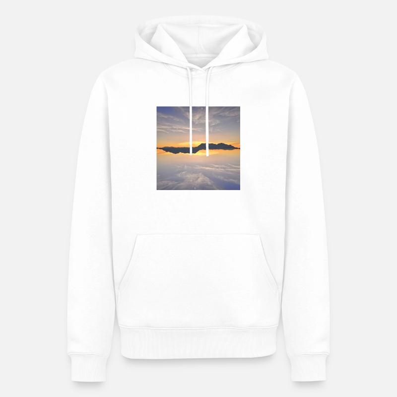 Coucher de soleil ByRino - Sweat à capuche Premium bio Homme - blanc