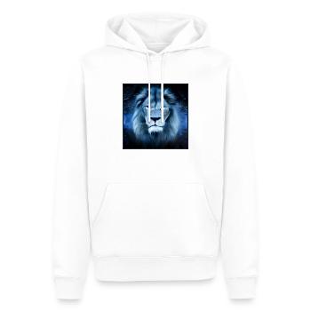LION SURRÉALISTE 8 - Sweat à capuche Premium bio Homme - blanc - Devant - Nico (187cm)