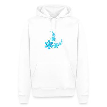 Spirale de flocons de neige - Sweat à capuche Premium bio Homme - blanc - Devant - Nico (187cm)