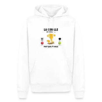 la girolle m'appelle faut que j'y aille Champignon - Sweat à capuche Premium bio Homme - blanc - Devant - Nico (187cm)