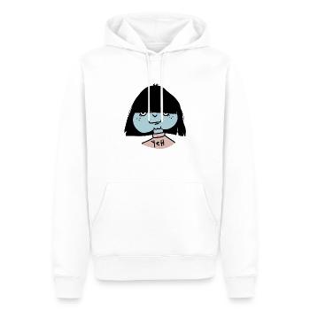ouais Fille - Sweat à capuche Premium bio Homme - blanc - Devant - Nico (187cm)