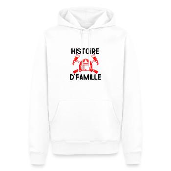 Pompier histoire de famille cadeau Pompiers - Sweat à capuche Premium bio Homme - blanc - Devant - Nico (187cm)