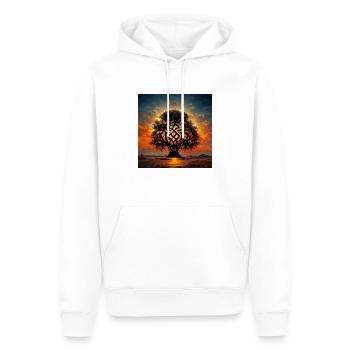 Lebensbaum im Abendrot - Männer Premium Bio Hoodie - Weiß - Vorne - Nico (187cm)