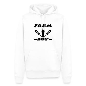 Ferme - Sweat à capuche Premium bio Homme - blanc - Devant - Nico (187cm)