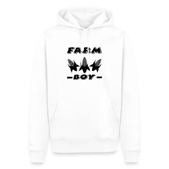 Ferme - Sweat à capuche Premium bio Homme - blanc - Devant - Nico (187cm)