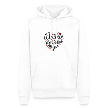 Christian Design Que tout ce que vous faites soit fait dans l’amour 2 - Sweat à capuche Premium bio Homme - blanc - Devant - Nico (187cm)