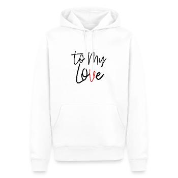I love you - Männer Premium Bio Hoodie - Weiß - Vorne - Nico (187cm)
