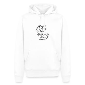 Conception chrétienne Pardonnez-vous les uns les autres - Sweat à capuche Premium bio Homme - blanc - Devant - Nico (187cm)