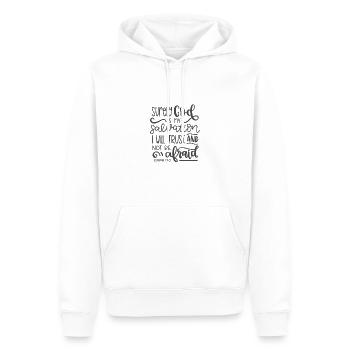 Christian Design Dieu est mon salut, j’aurai confiance - Sweat à capuche Premium bio Homme - blanc - Devant - Nico (187cm)