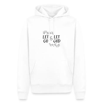 Design chrétien Lâchez prise et laissez Dieu - Sweat à capuche Premium bio Homme - blanc - Devant - Nico (187cm)