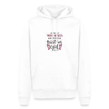 Christian Design Ne laissez pas votre cœur être troublé - Sweat à capuche Premium bio Homme - blanc - Devant - Nico (187cm)
