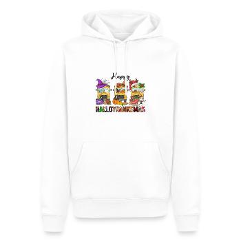 Happy Hallothanksmas - Sweat à capuche Premium bio Homme - blanc - Devant - Nico (187cm)