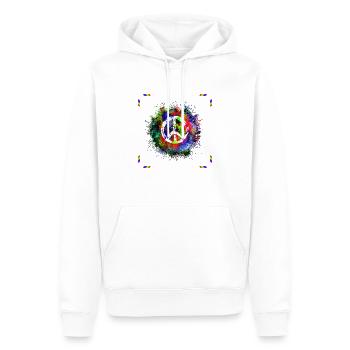 Peace Symbol Hippie Frieden Freiheit Lieb Harmonie - Männer Premium Bio Hoodie - Weiß - Vorne - Nico (187cm)