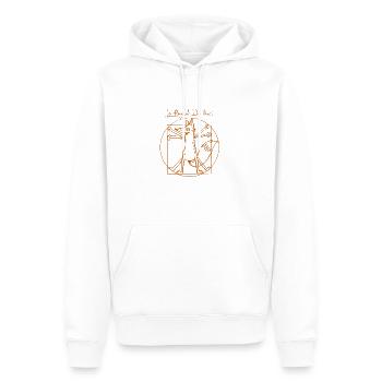Le Renard de Vinci Brown - Sweat à capuche Premium bio Homme - blanc - Devant - Nico (187cm)