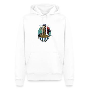 Süßer Affe genießt Ramen Nudeln Design - Männer Premium Bio Hoodie - Weiß - Vorne - Nico (187cm)