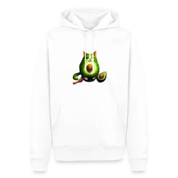 Avocado Cat - Männer Premium Bio Hoodie - Weiß - Vorne - Nico (187cm)