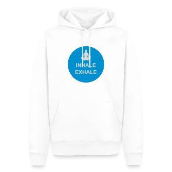 Inspirez expirez Yoga citation - Sweat à capuche Premium bio Homme - blanc - Devant - Nico (187cm)