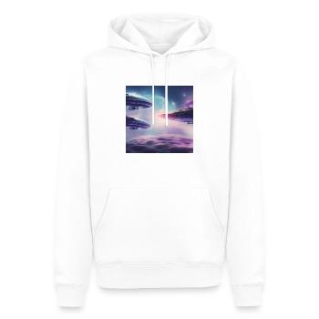 Ciel Futuriste - Sweat à capuche Premium bio Homme - blanc - Devant - Nico (187cm)