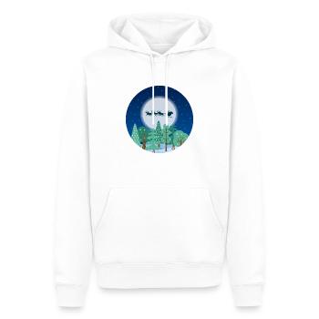 Weihnachtsmann Schlitten Wald Tanne Weihnachtsbaum - Männer Premium Bio Hoodie - Weiß - Vorne - Nico (187cm)