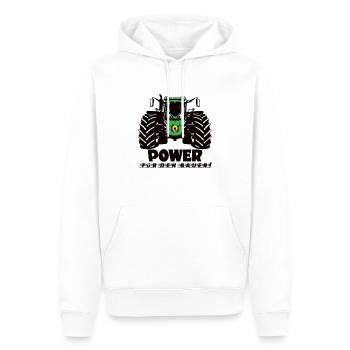 Power für den Bauer! Traktor Landwirtschaft Agrar - Männer Premium Bio Hoodie - Weiß - Vorne - Nico (187cm)