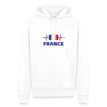 France Football 2022 France Heartbeat France Flag - Sweat à capuche Premium bio Homme - blanc - Devant - Nico (187cm)