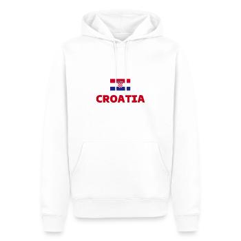 Croatie Football 2022 battement de cœur Croatie - Sweat à capuche Premium bio Homme - blanc - Devant - Nico (187cm)