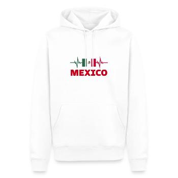 Mexique Football 2022 battement de cœur Mexique - Sweat à capuche Premium bio Homme - blanc - Devant - Nico (187cm)