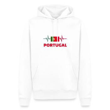 Portugal Football 2022 battement de cœur Portugal - Sweat à capuche Premium bio Homme - blanc - Devant - Nico (187cm)