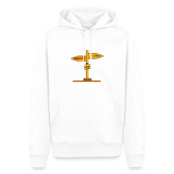 Pizza - Männer Premium Bio Hoodie - Weiß - Vorne - Nico (187cm)