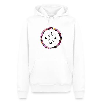 J’aime maman fleurs - Sweat à capuche Premium bio Homme - blanc - Devant - Nico (187cm)