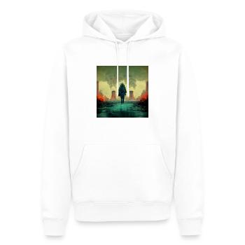 Walking through Fallout - Männer Premium Bio Hoodie - Weiß - Vorne - Nico (187cm)