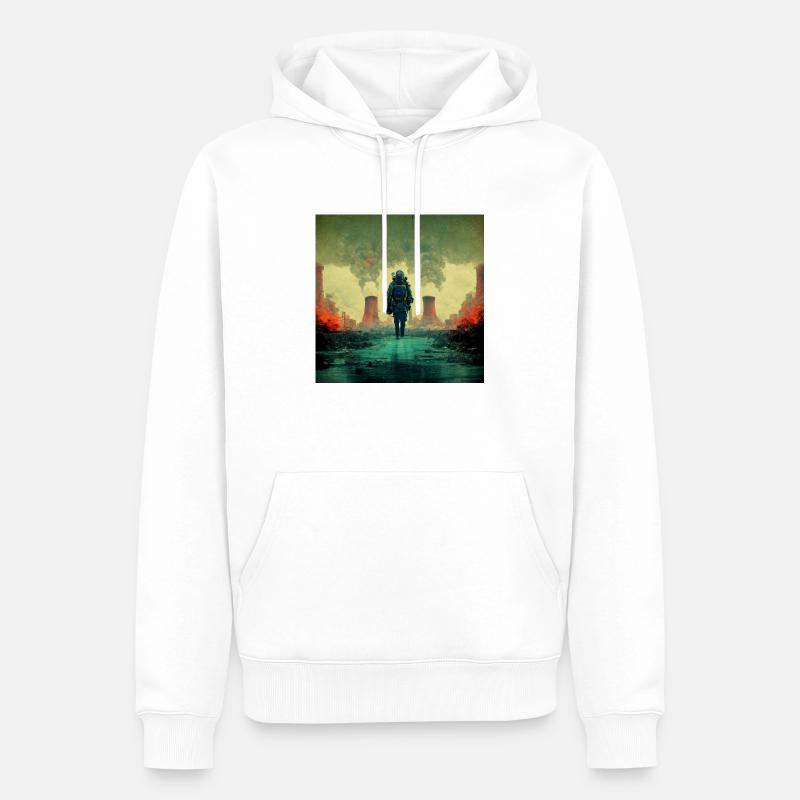 Walking through Fallout - Männer Premium Bio Hoodie - Weiß