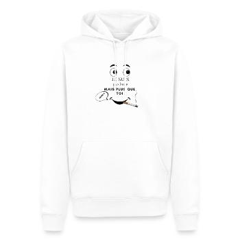 design bg 1 - Sweat à capuche Premium bio Homme - blanc - Devant - Nico (187cm)