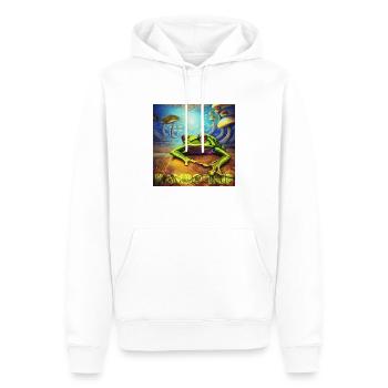 Kambo Reise •03 - Männer Premium Bio Hoodie - Weiß - Vorne - Nico (187cm)