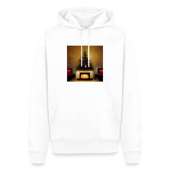 Weihnachtsbaum über dem Kamin - Männer Premium Bio Hoodie - Weiß - Vorne - Nico (187cm)